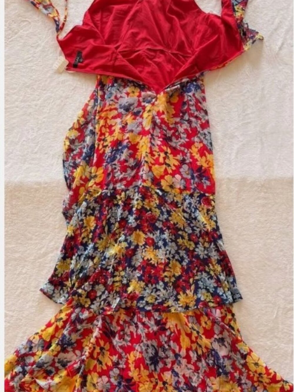 ❤️ Lulus “Radiant Ruby” Floral Chiffon Maxi Dress – Women’s XS - Picture 9 of 10